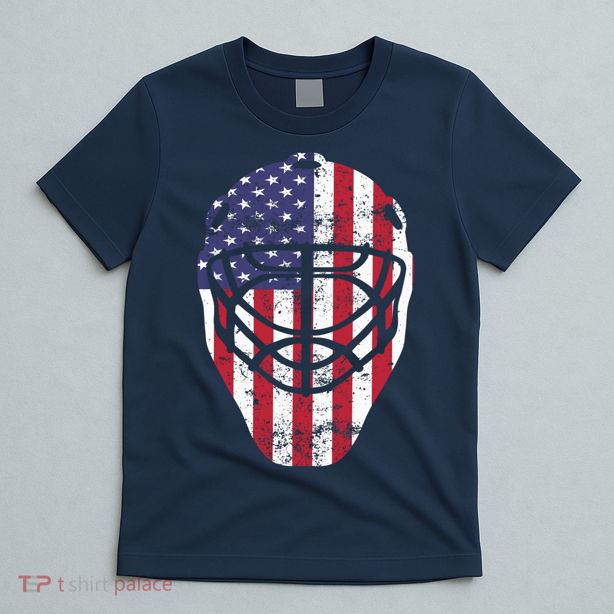 Fourth of July 4th Hockey Goalie Mask American Flag USA T-Shirt