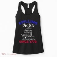 Fourth of July Spilling The Tea Since 1773 American Outfits Women's Tank Top thumb 0