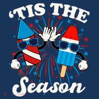 Fourth Of July Red White And Blue Tis The Season Fireworks And Popsicles Women's Hoodie thumb 2