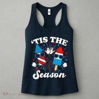 Fourth Of July Red White And Blue Tis The Season Fireworks And Popsicles Women's Tank Top thumb 3