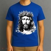 Face Of Jesus Christ Crown Of Thorns Catholic Faith T-Shirt thumb 3