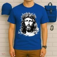 Face Of Jesus Christ Crown Of Thorns Catholic Faith T-Shirt thumb 6
