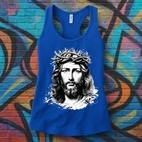 Face Of Jesus Christ Crown Of Thorns Catholic Faith Women's Tank Top thumb 3
