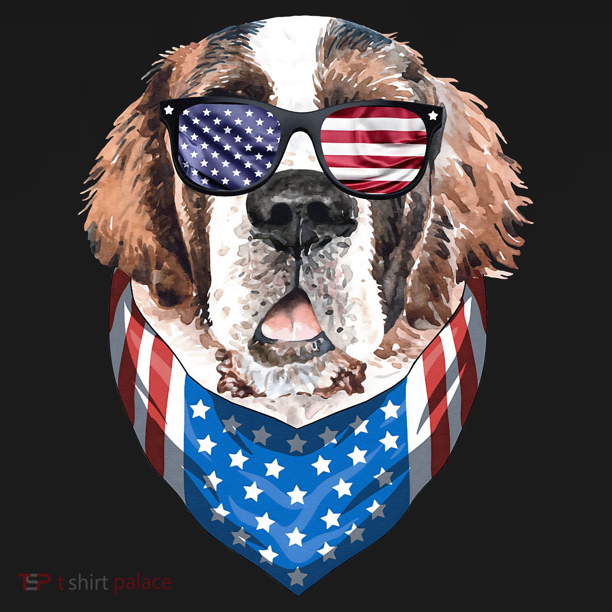 Fourth of July Bernard American Flag July 4th St Bernard Dog Women's Hoodie
