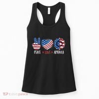 Fourth Of July Peace Love America Women's Tank Top thumb 0