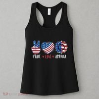 Fourth Of July Peace Love America Women's Tank Top thumb 3
