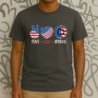 Fourth Of July Peace Love America T-Shirt thumb 3