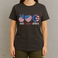 Fourth Of July Peace Love America T-Shirt thumb 4