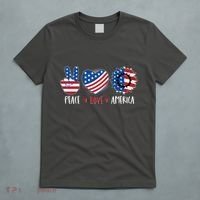 Fourth Of July Peace Love America T-Shirt thumb 5