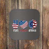 Fourth Of July Peace Love America Coaster thumb 0