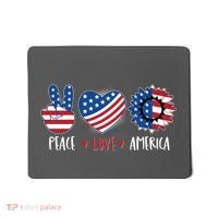 Fourth Of July Peace Love America Mousepad thumb 0