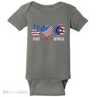 Fourth Of July Peace Love America Baby Bodysuit thumb 0