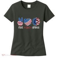 Fourth Of July Peace Love America Women's T-Shirt thumb 0