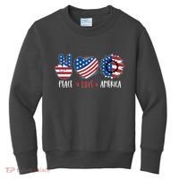 Fourth Of July Peace Love America Kids Sweatshirt thumb 0