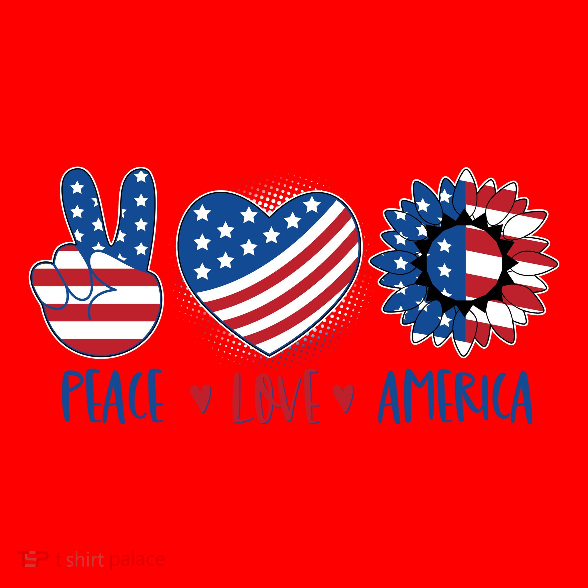 Fourth Of July Peace Love America Santa Hat
