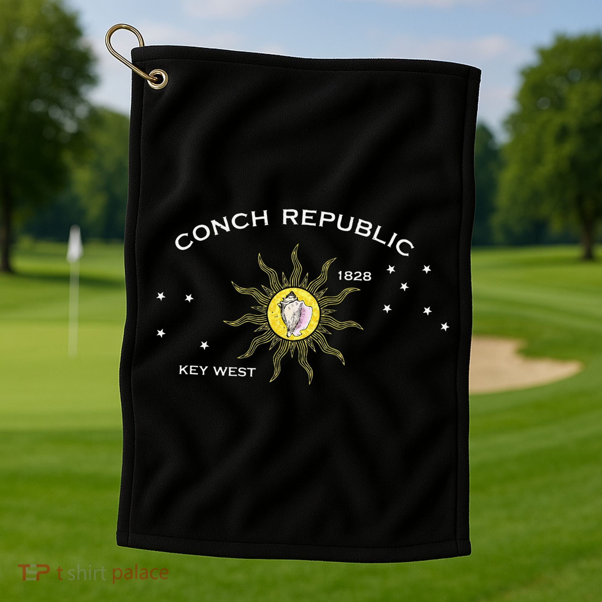 FLAG OF KEY WEST FLORIDA CONCH REPUBLIC Golf Towel
