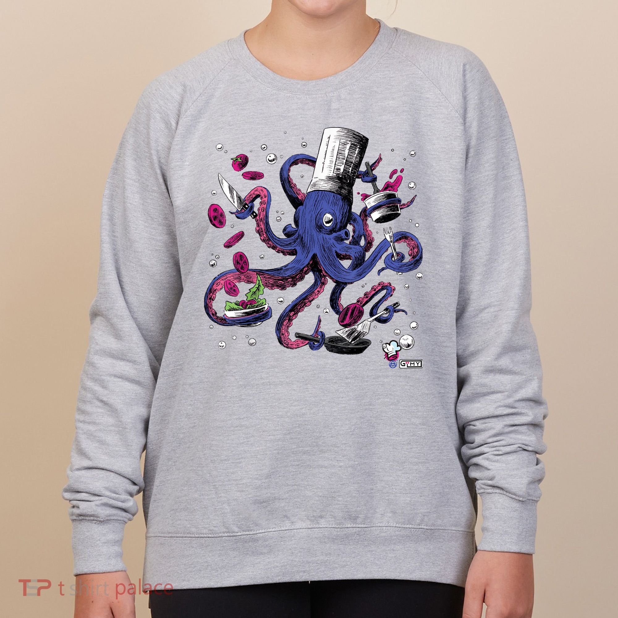 Funny Octopus Kitchen Chef Humor Women's Sweatshirt