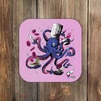 Funny Octopus Kitchen Chef Humor Coaster thumb 0