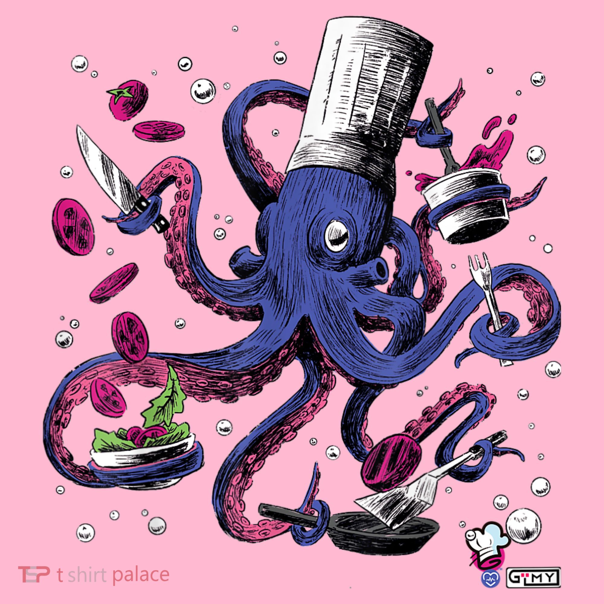 Funny Octopus Kitchen Chef Humor Coaster