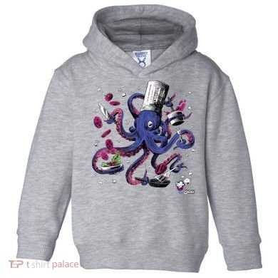 Funny Octopus Kitchen Chef Humor Toddler Hoodie
