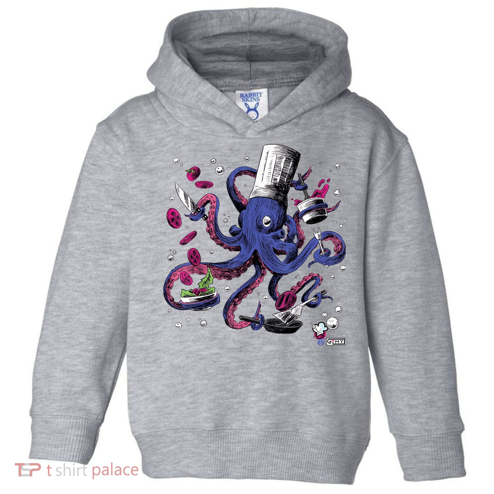 Funny Octopus Kitchen Chef Humor Toddler Hoodie