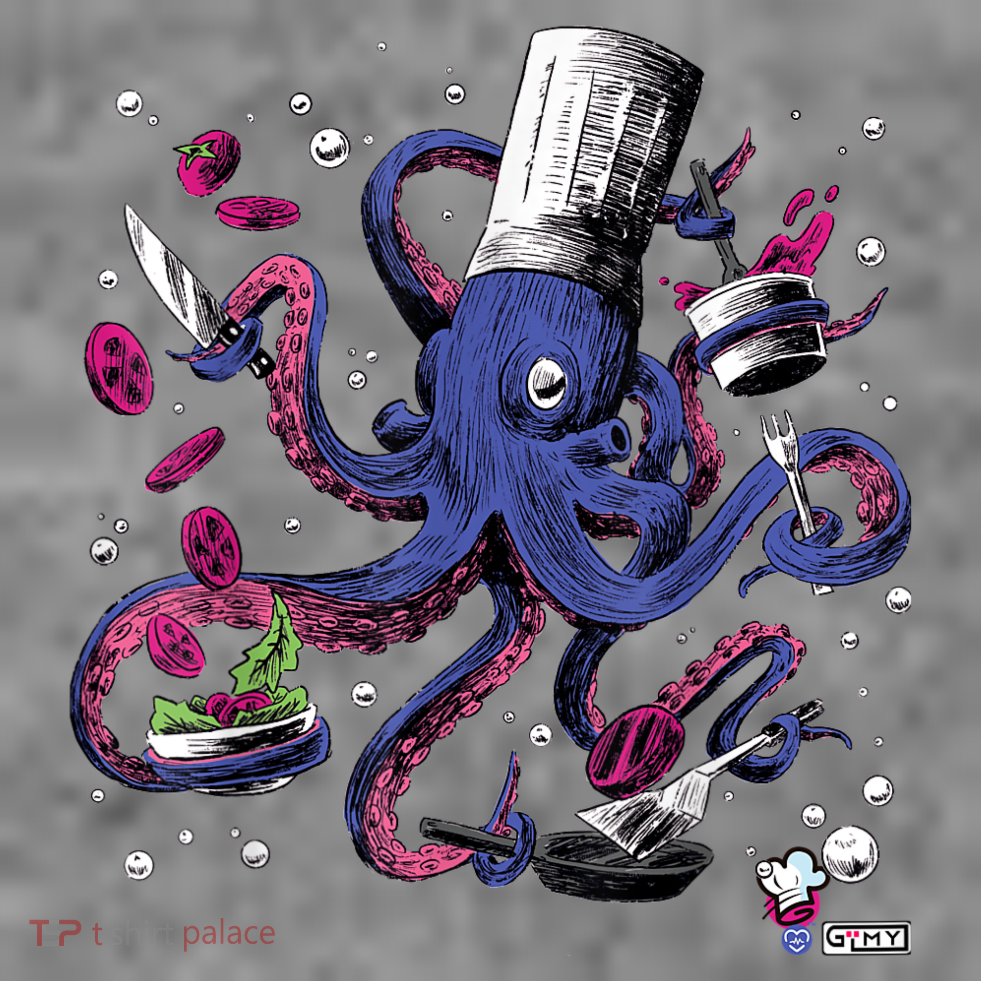 Funny Octopus Kitchen Chef Humor Toddler Hoodie