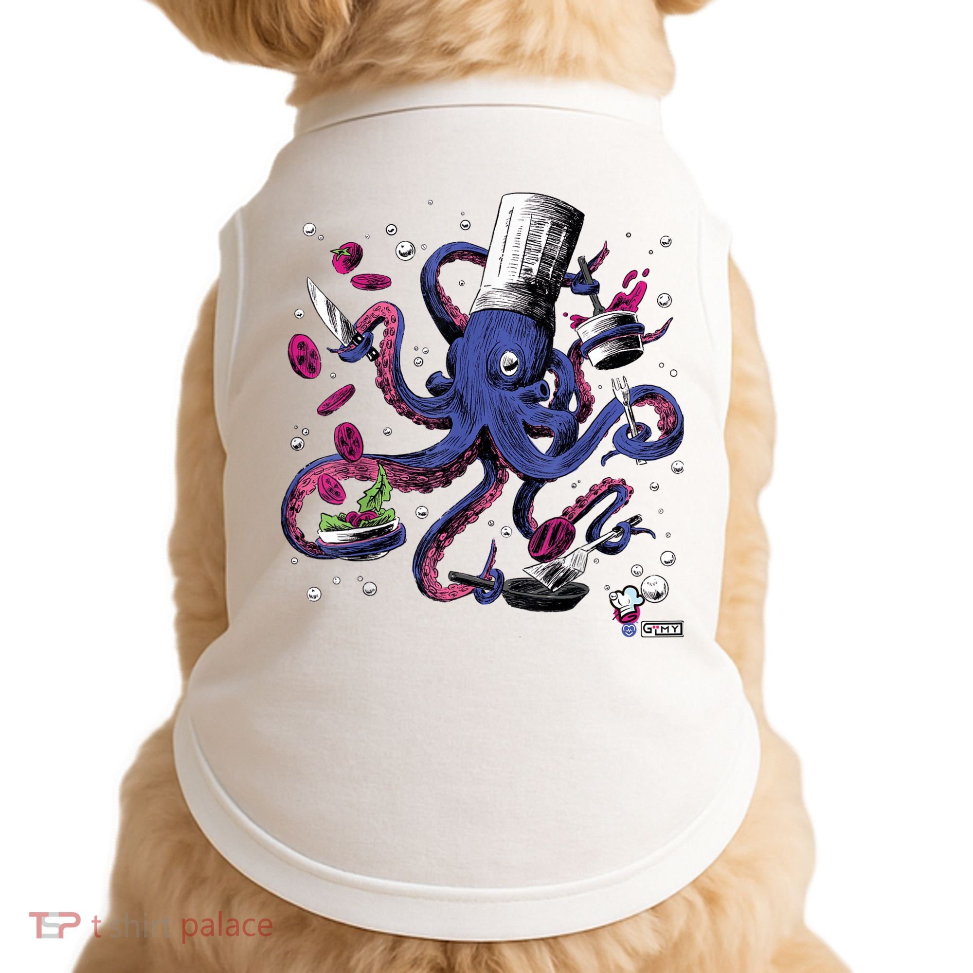 Funny Octopus Kitchen Chef Humor Doggie Tank