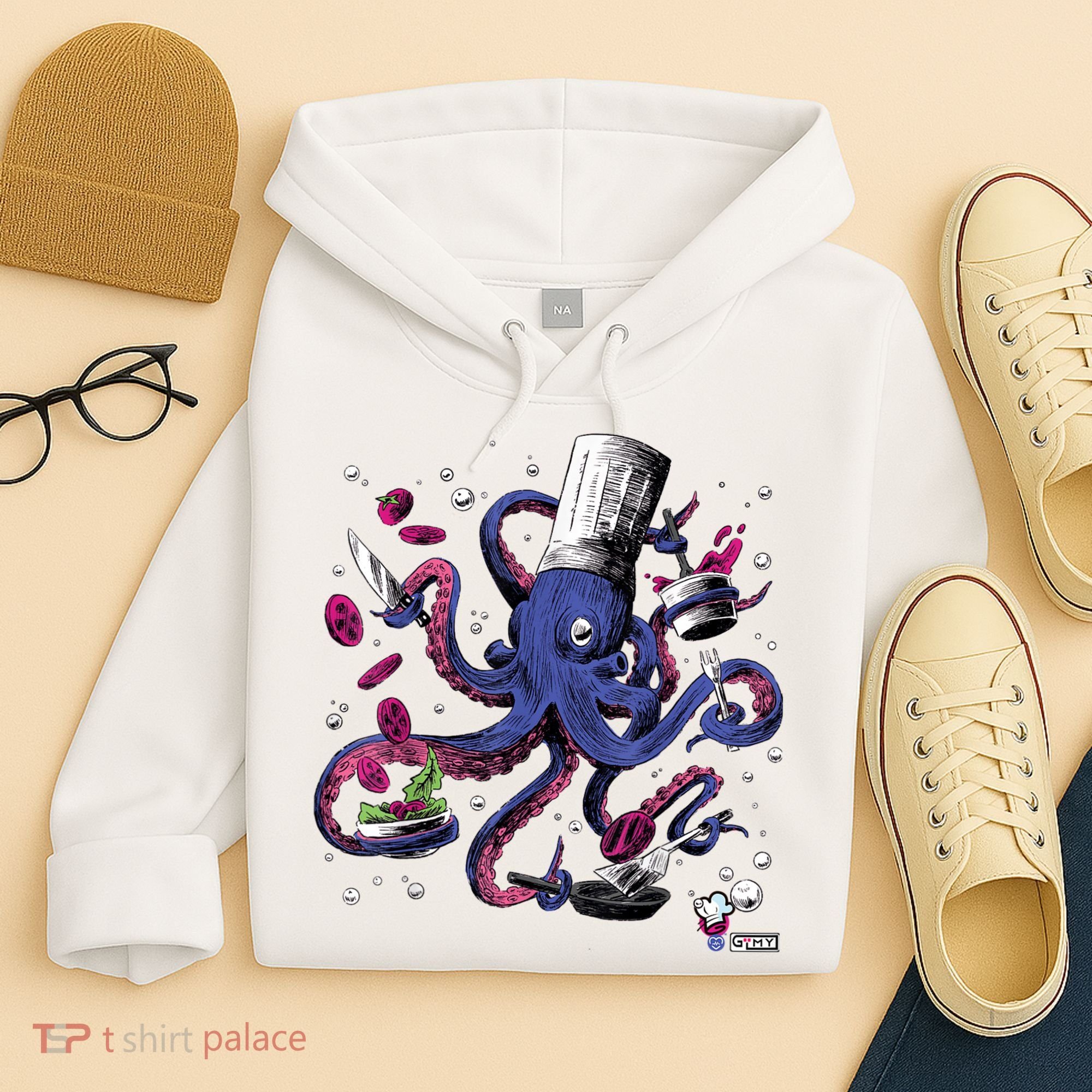 Funny Octopus Kitchen Chef Humor Hoodie