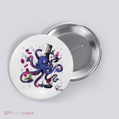 Funny Octopus Kitchen Chef Humor Button
