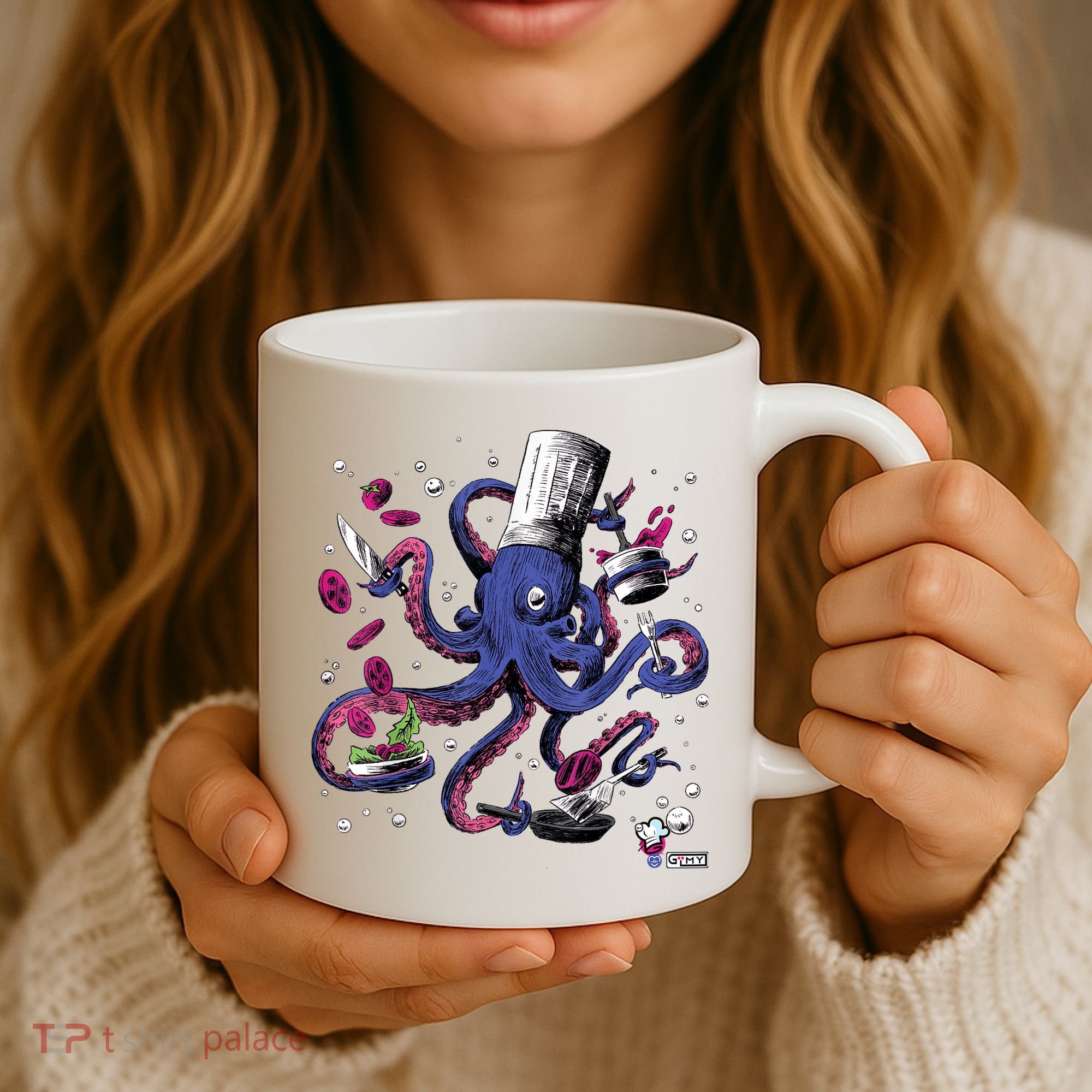 Funny Octopus Kitchen Chef Humor Coffee Mug