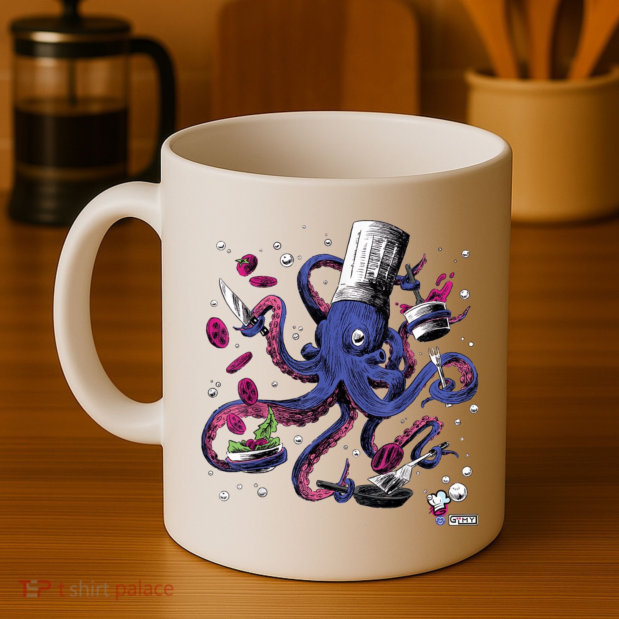 Funny Octopus Kitchen Chef Humor Coffee Mug