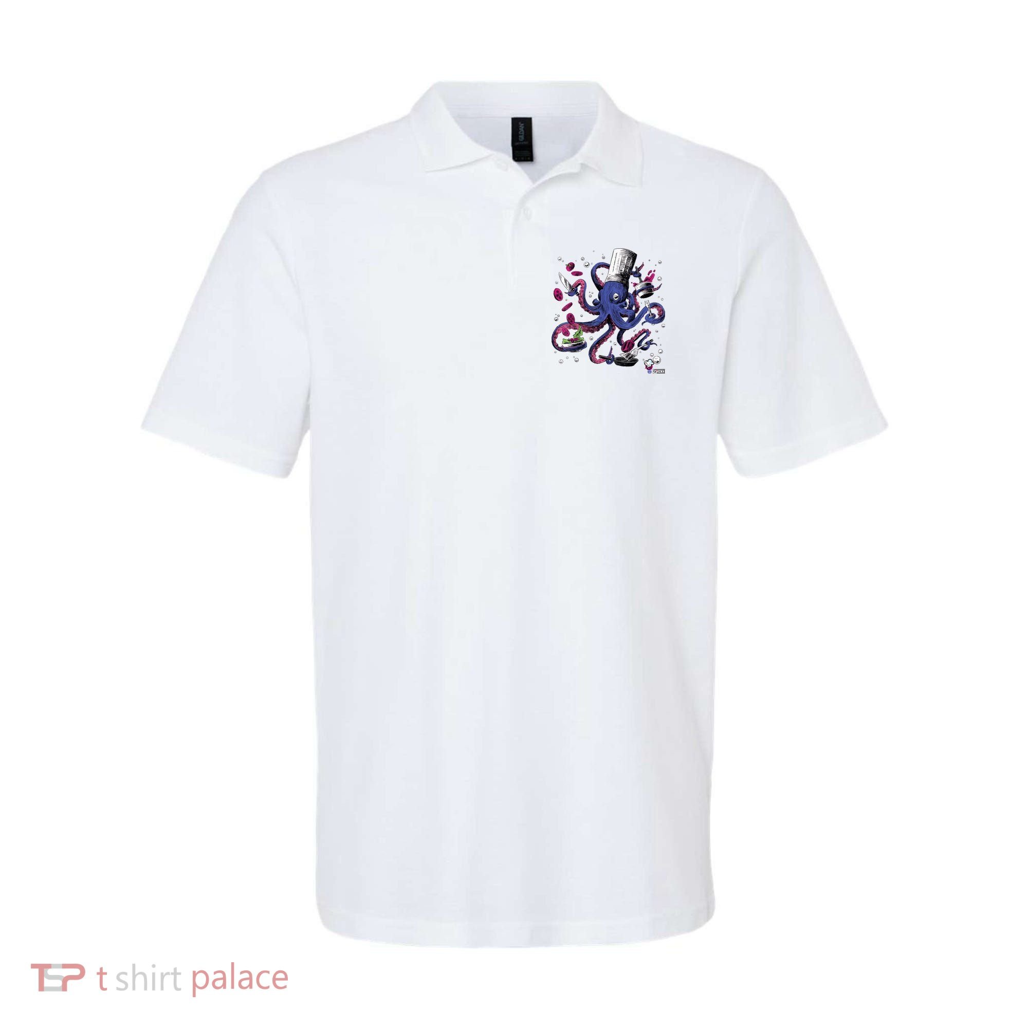 Funny Octopus Kitchen Chef Humor Polo