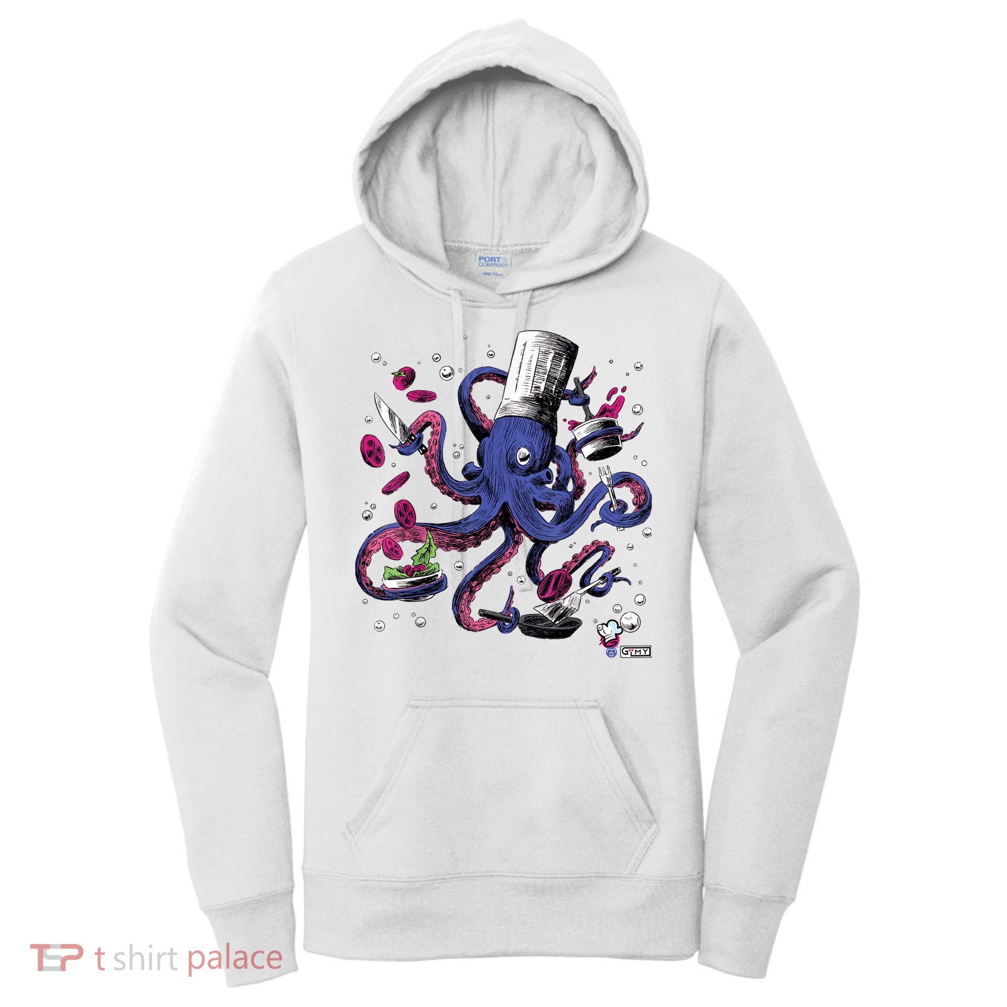 Funny Octopus Kitchen Chef Humor Women's Hoodie