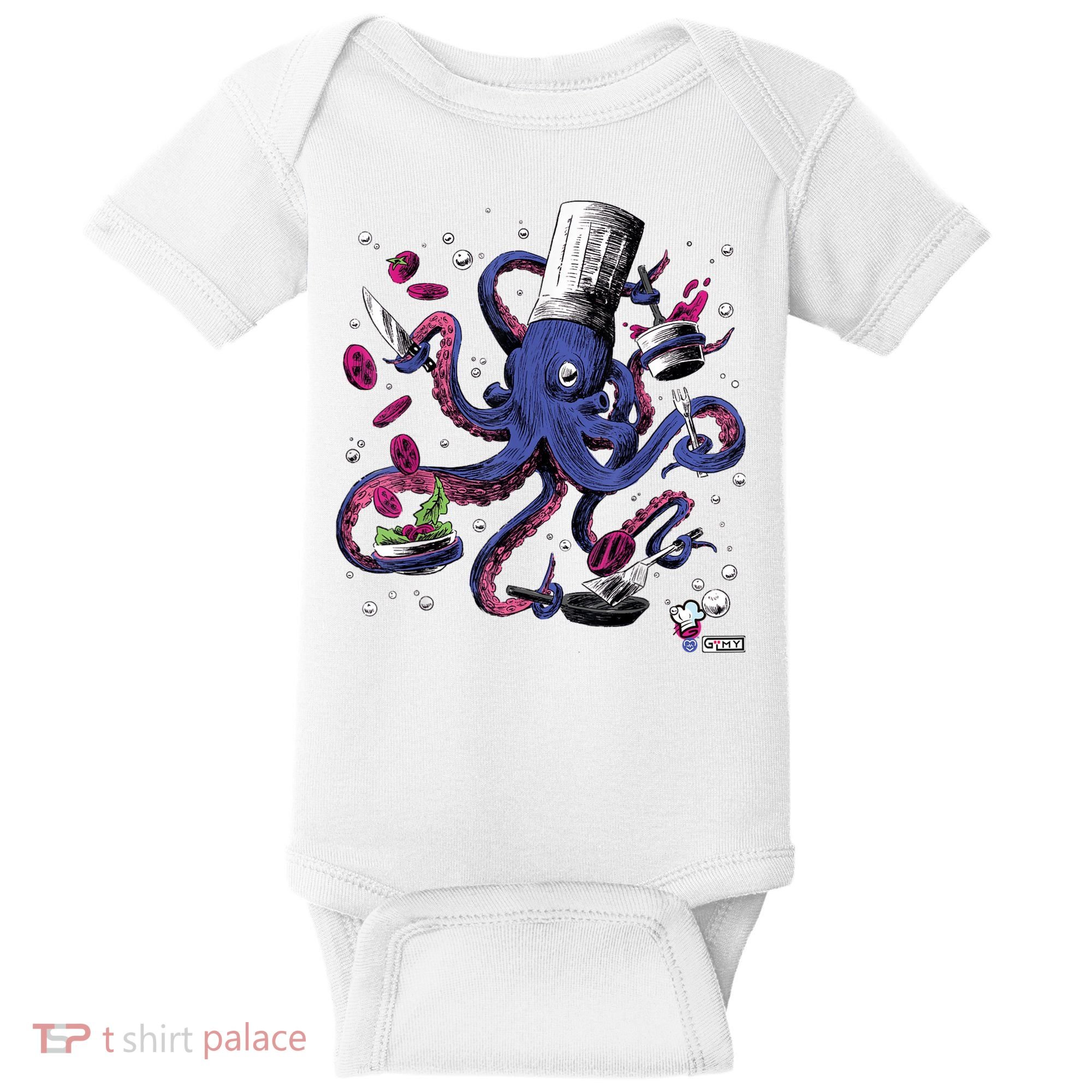 Funny Octopus Kitchen Chef Humor Baby Bodysuit
