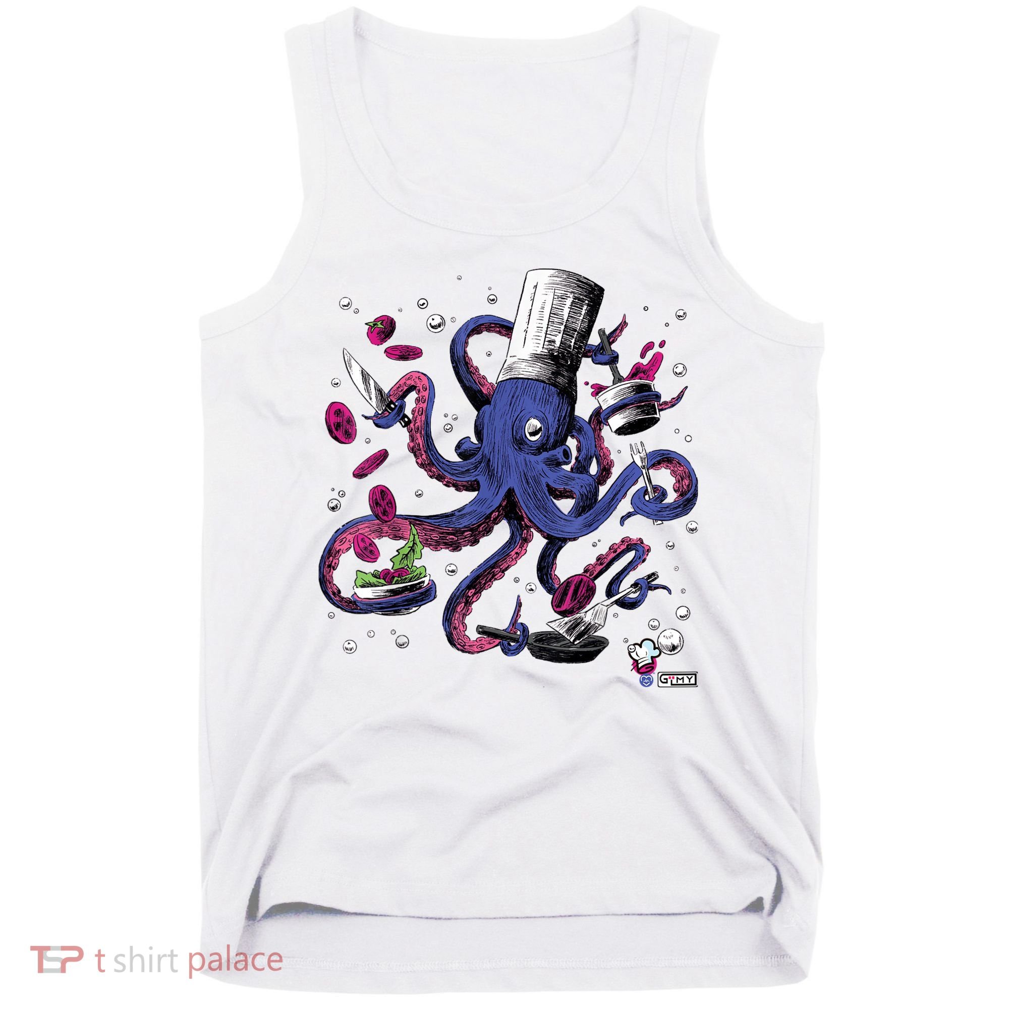 Funny Octopus Kitchen Chef Humor Tank Top