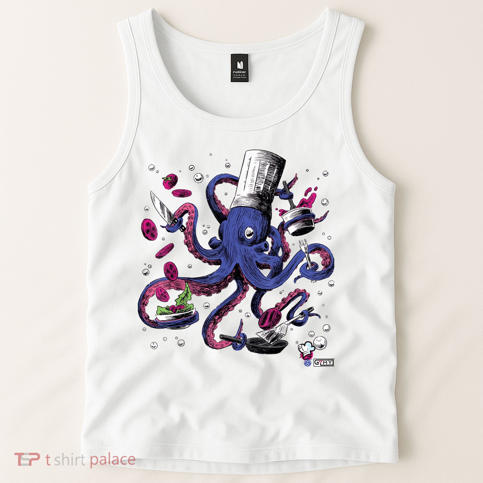 Funny Octopus Kitchen Chef Humor Tank Top