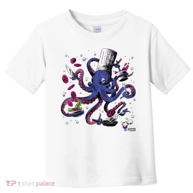 Funny Octopus Kitchen Chef Humor Toddler T-Shirt