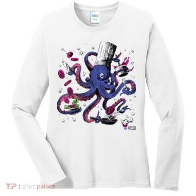 Funny Octopus Kitchen Chef Humor Women's Long Sleeve Shirt