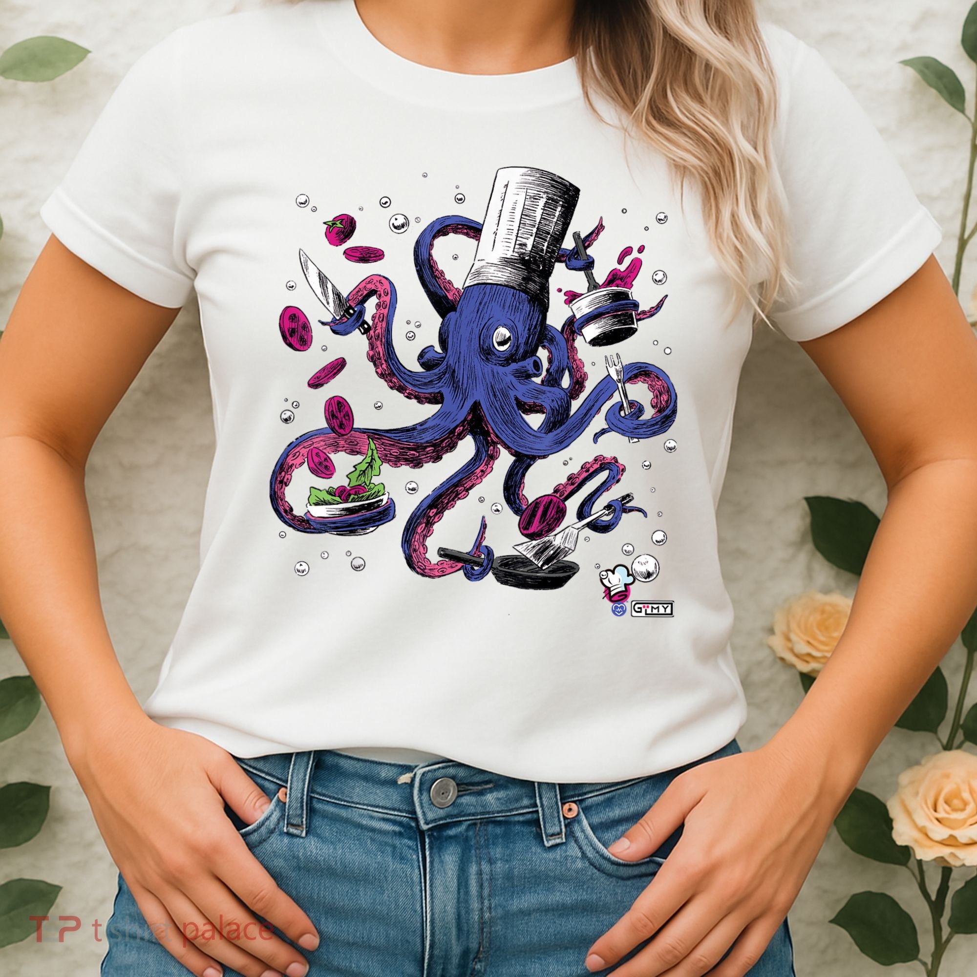 Funny Octopus Kitchen Chef Humor Women's T-Shirt
