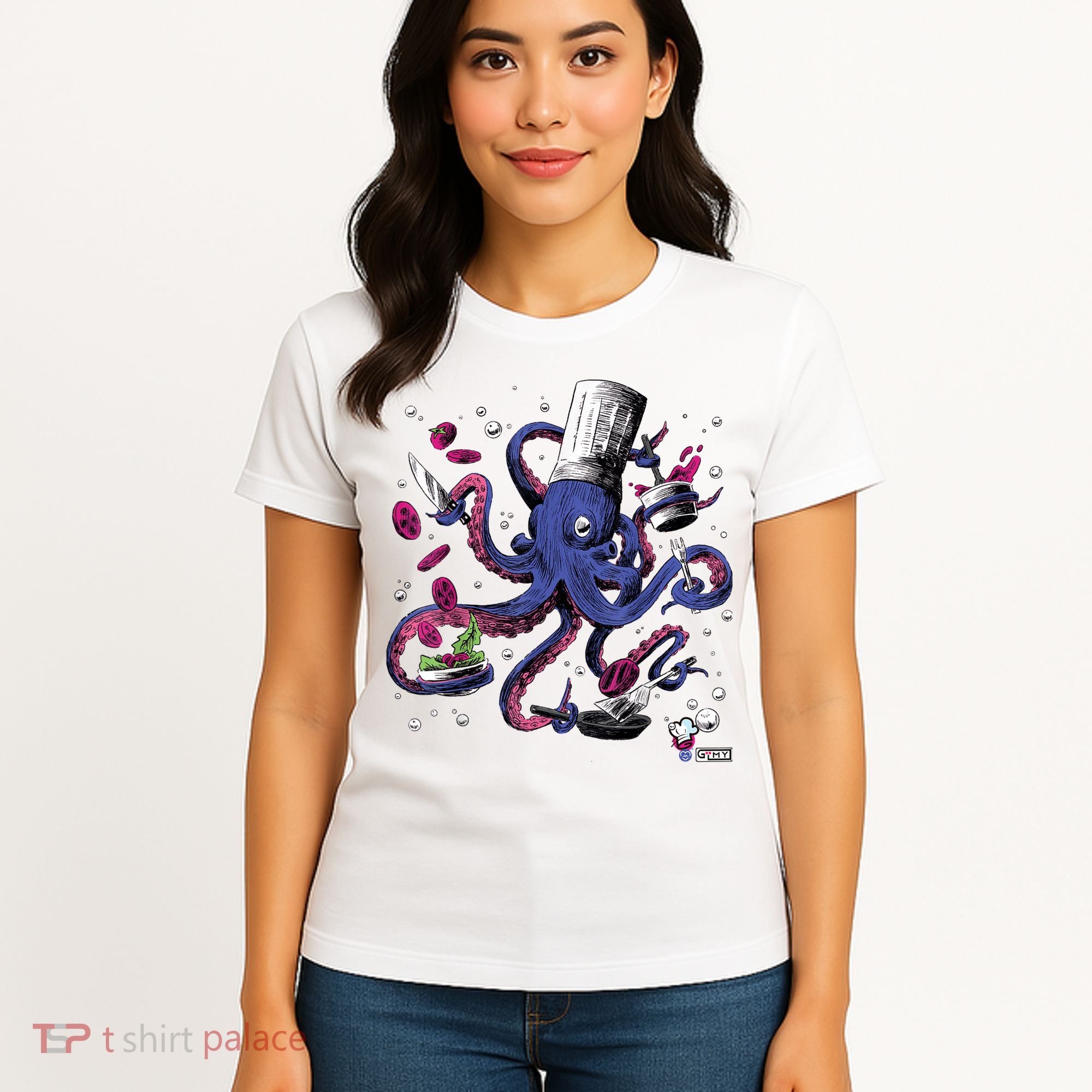 Funny Octopus Kitchen Chef Humor Women's T-Shirt