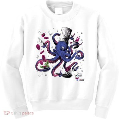 Funny Octopus Kitchen Chef Humor Kids Sweatshirt