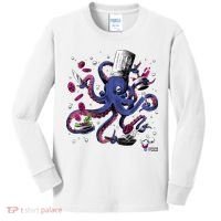 Funny Octopus Kitchen Chef Humor Kids Long Sleeve Shirt thumb 0