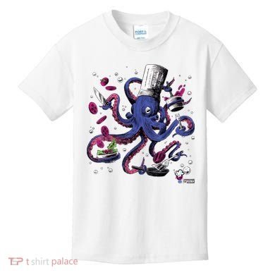 Funny Octopus Kitchen Chef Humor Kids T-Shirt