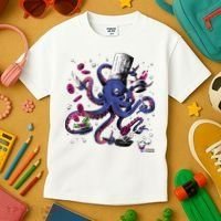 Funny Octopus Kitchen Chef Humor Kids T-Shirt thumb 3