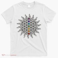 Flower Of Life Sacred Geometry Yoga Chakras Meditation T-Shirt thumb 0