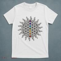 Flower Of Life Sacred Geometry Yoga Chakras Meditation T-Shirt thumb 5