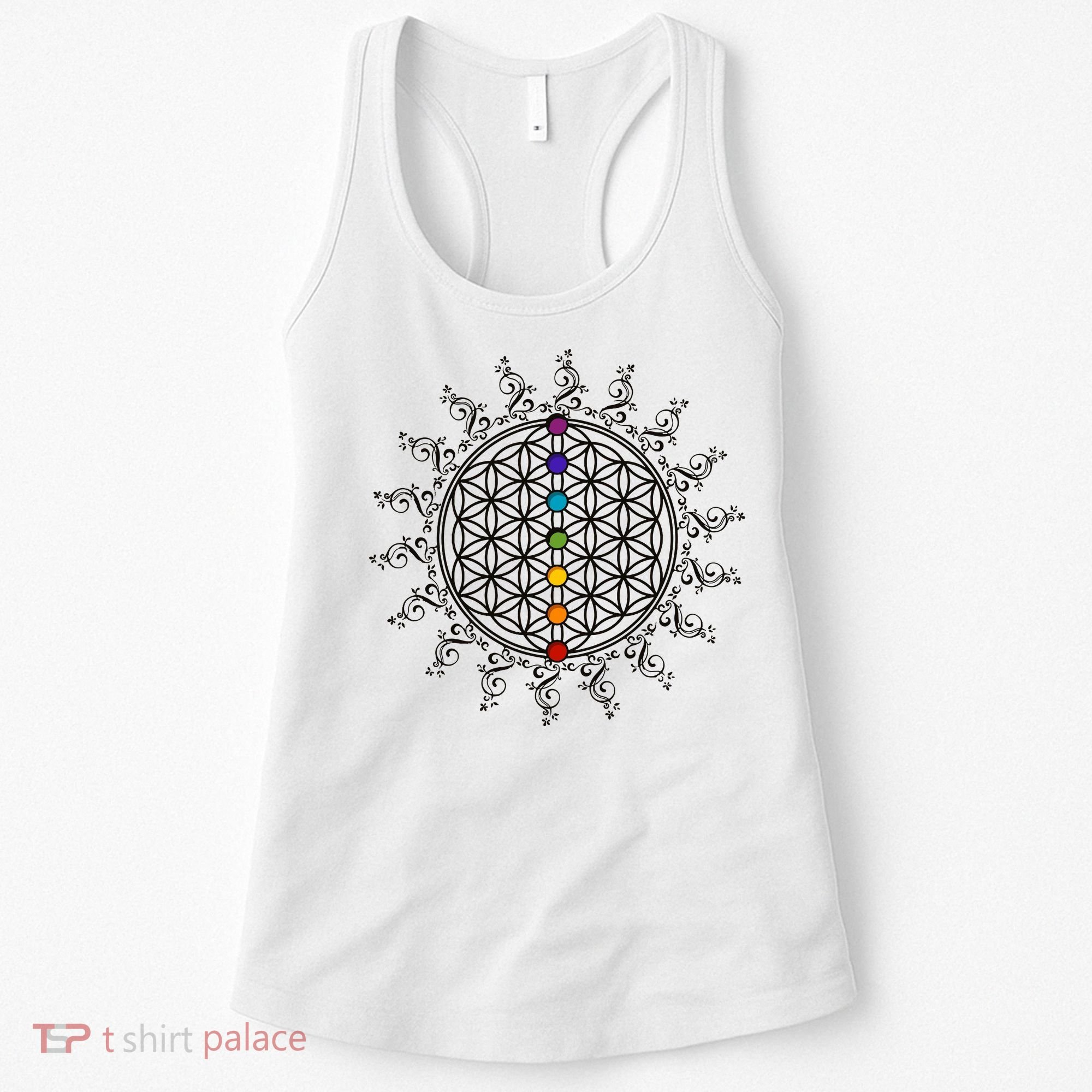 Flower Of Life Sacred Geometry Yoga Chakras Meditation Women's Tank Top
