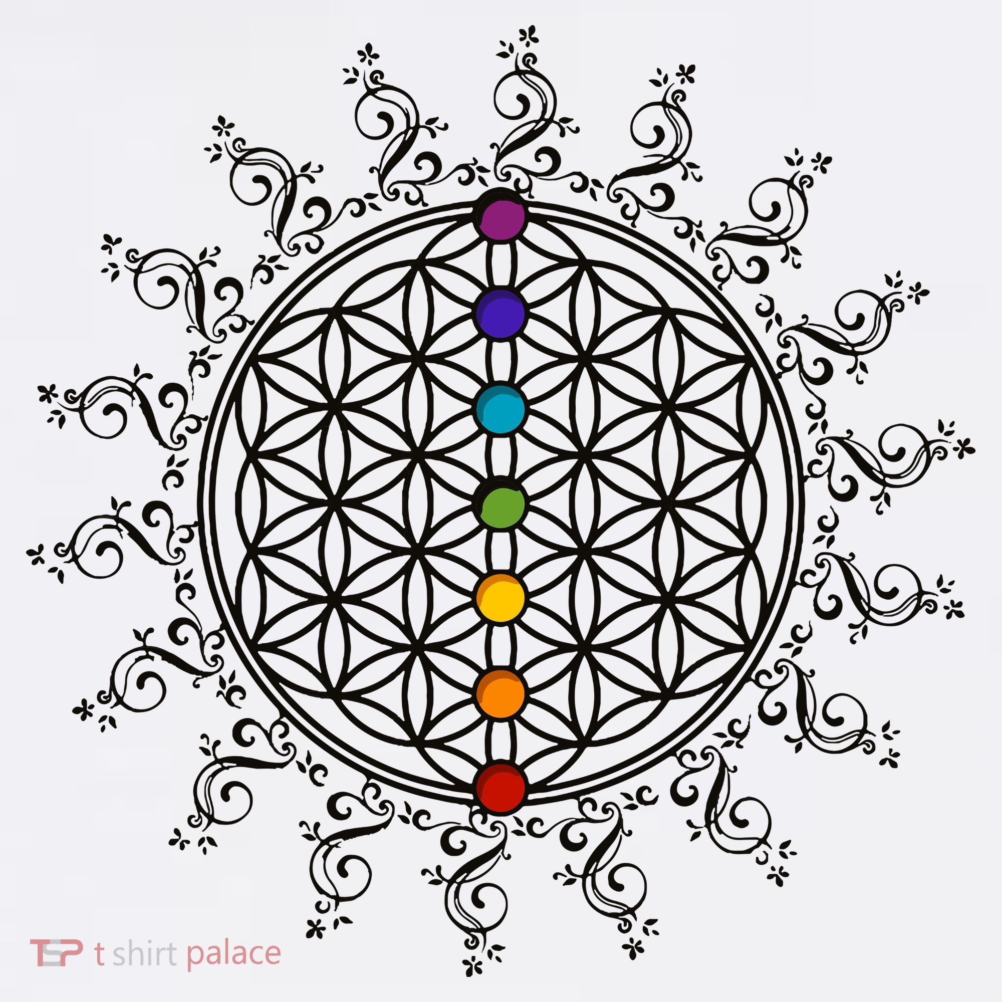 Flower Of Life Sacred Geometry Yoga Chakras Meditation Women's Tank Top