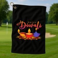 Festival of Light Happy Diwali Golf Towel thumb 1