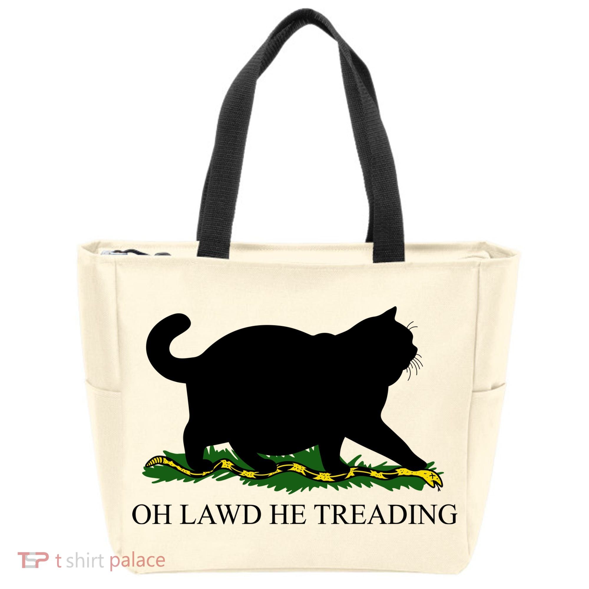 Funny Oh Lawd He Treading Meme Dont Tread On Me Tote Bag